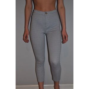 Lottie Moss Blue & White Checkered Leggings